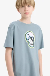 DeFacto Crew Neck Printed Short Sleeve T-Shirt Boy