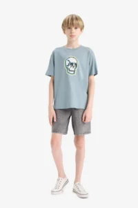 DeFacto Crew Neck Printed Short Sleeve T-Shirt Boy - Image 2