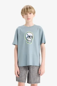 DeFacto Crew Neck Printed Short Sleeve T-Shirt Boy - Image 3