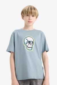 DeFacto Crew Neck Printed Short Sleeve T-Shirt Boy - Image 4