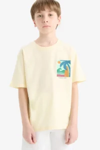 DeFacto Crew Neck Printed Short Sleeve T-Shirt Boy - Image 3