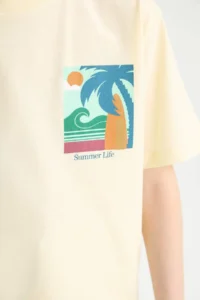 DeFacto Crew Neck Printed Short Sleeve T-Shirt Boy - Image 5