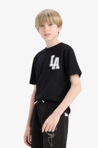 DeFacto Crew Neck Printed Short Sleeve T-Shirt Boy - Image 4
