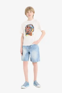 DeFacto Crew Neck Printed Short Sleeve T-Shirt Boy - Image 2