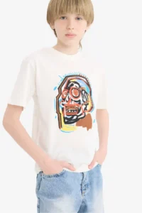 DeFacto Crew Neck Printed Short Sleeve T-Shirt Boy - Image 3