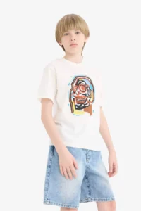 DeFacto Crew Neck Printed Short Sleeve T-Shirt Boy - Image 4