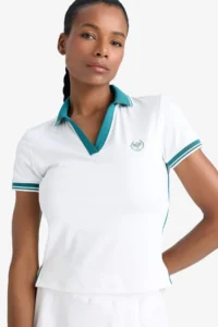 DeFacto Standard Fit Polo Neck Printed Athlete Short Sleeve White T-Shirt