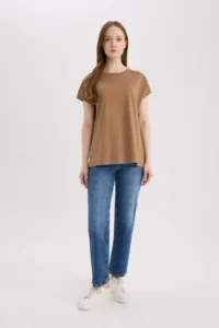 DeFacto 100% Cotton Crew Neck Flame T-Shirt - Image 2