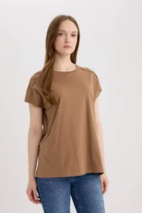 DeFacto 100% Cotton Crew Neck Flame T-Shirt - Image 3