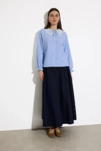 DeFacto A Cut Basic Plain Poplin Maxi Hijab Skirt E4369ax25sp - Image 2