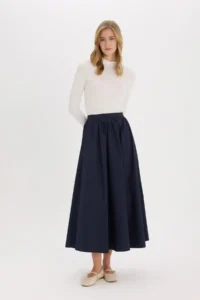 DeFacto A Cut Basic Plain Poplin Maxi Hijab Skirt E4369ax25sp - Image 5