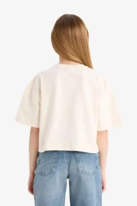 DeFacto Boxy Fit Crew Neck Printed Short Sleeve T-Shirt Girls - Image 8