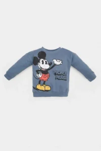 DeFacto Disney Mickey & Minnie Bisiklet Yaka Sweatshirt Erkek Bebek - Image 2