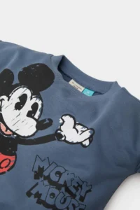 DeFacto Disney Mickey & Minnie Bisiklet Yaka Sweatshirt Erkek Bebek - Image 3