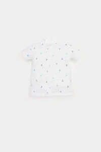 DeFacto Polo Neck Sea Printed Pique Short Sleeve T-Shirt for Baby Boy - Image 3