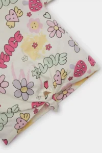 DeFacto Crew Neck Patterned Short Sleeve T-Shirt for Baby Girl - Image 3