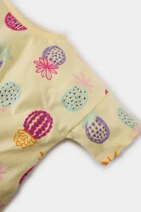 DeFacto Crew Neck Patterned Short Sleeve T-Shirt for Baby Girl - Image 2
