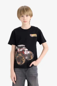 DeFacto Hot Wheels Crew Neck Short Sleeve T-Shirt Boy - Image 3