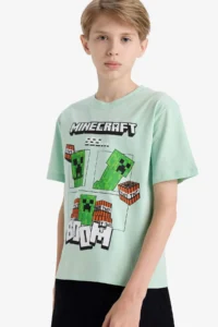 DeFacto Minecraft Crew Neck Short Sleeve T-Shirt Boy