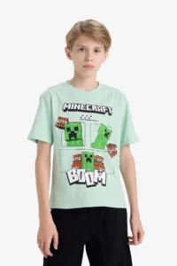 DeFacto Minecraft Crew Neck Short Sleeve T-Shirt Boy - Image 3