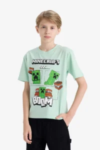 DeFacto Minecraft Crew Neck Short Sleeve T-Shirt Boy - Image 4
