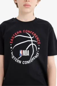 DeFacto NBA Wordmark Crew Neck Short Sleeve T-Shirt Boy - Image 5