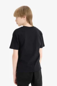 DeFacto NBA Wordmark Crew Neck Short Sleeve T-Shirt Boy - Image 6