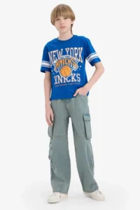 DeFacto NBA New York Knicks Crew Neck Short Sleeve T-Shirt Boy - Image 2