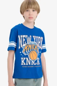 DeFacto NBA New York Knicks Crew Neck Short Sleeve T-Shirt Boy - Image 3