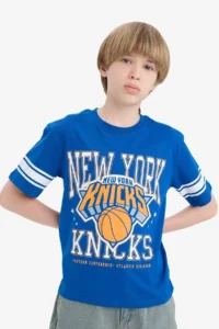 DeFacto NBA New York Knicks Crew Neck Short Sleeve T-Shirt Boy - Image 4