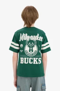 DeFacto NBA Milwaukee Bucks Crew Neck Short Sleeve T-Shirt Boys - Image 7