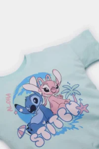 DeFacto Disney Lilo & Stitch Crew Neck Short Sleeve T-Shirt Baby Girl - Image 2
