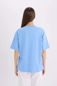 DeFacto Oversize Wide Fit Crew Neck Printed Short Sleeve T-Shirt - Image 6