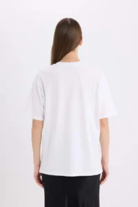 DeFacto Oversize Wide Fit Crew Neck Printed Casual Short Sleeve T-Shirt - Image 7