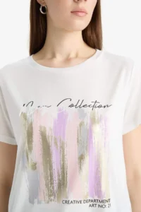 DeFacto Regular Fit Crew Neck Printed Short Sleeve T-Shirt - Image 5