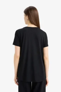 DeFacto Relax Fit Crew Neck Printed Short Sleeve T-Shirt - Image 6