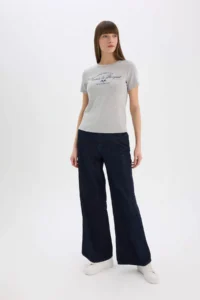 DeFacto Gray Women T-Shirt E5067AX/GR210 - Image 2