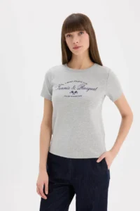 DeFacto Gray Women T-Shirt E5067AX/GR210 - Image 3