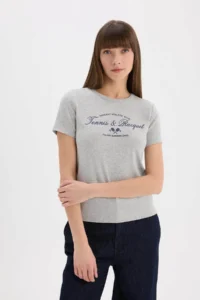 DeFacto Gray Women T-Shirt E5067AX/GR210 - Image 4