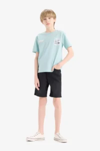 DeFacto Crew Neck Printed Short Sleeve T-Shirt Boy - Image 2