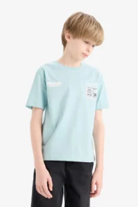 DeFacto Crew Neck Printed Short Sleeve T-Shirt Boy - Image 4