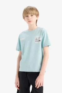 DeFacto Crew Neck Printed Short Sleeve T-Shirt Boy - Image 5