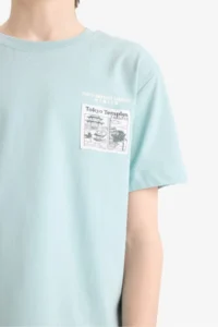 DeFacto Crew Neck Printed Short Sleeve T-Shirt Boy - Image 6