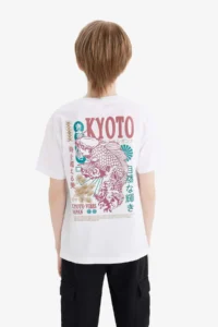 DeFacto Crew Neck Back Printed Short Sleeve T-Shirt Boy - Image 7