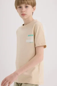 DeFacto Crew Neck Back Printed Short Sleeve T-Shirt Boy - Image 5
