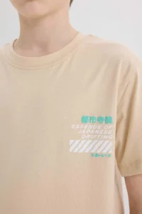 DeFacto Crew Neck Back Printed Short Sleeve T-Shirt Boy - Image 6