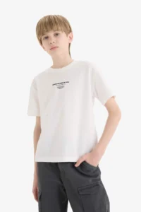 DeFacto Crew Neck Printed Short Sleeve T-Shirt Boy