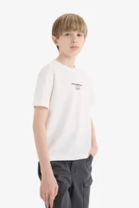 DeFacto Crew Neck Printed Short Sleeve T-Shirt Boy - Image 3
