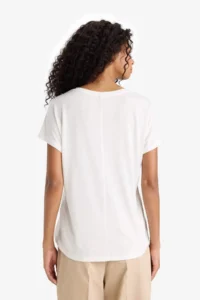 DeFacto Crew Neck Floral Short Sleeve T-Shirt - Image 6