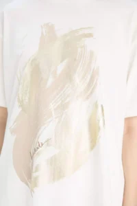 DeFacto 100% Cotton Regular Fit Printed Combed Cotton T-Shirt - Image 5